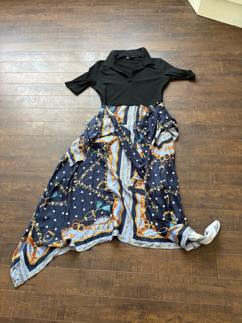 Maje Raprichaine Mixed Media Hankerchief midi dress - Picture 7 of 16